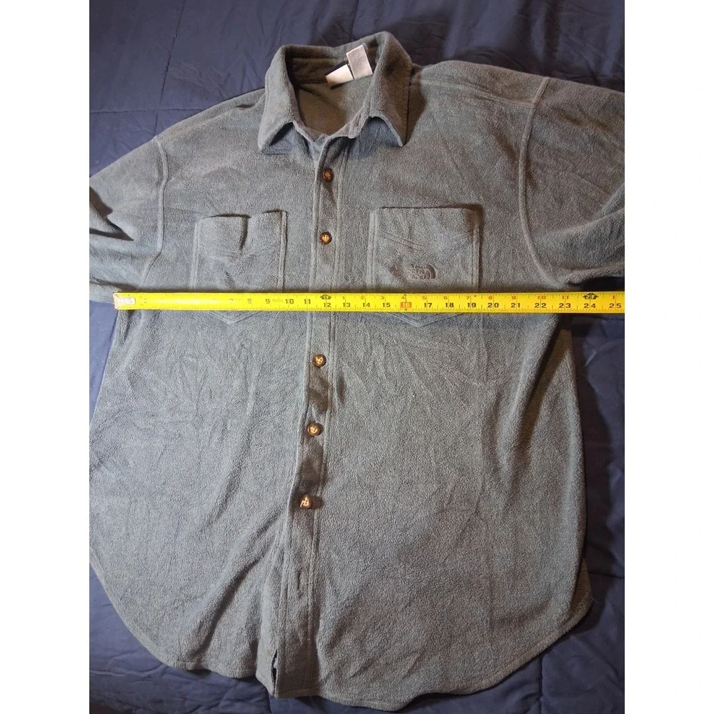The North Face Shirt Mens Size Large‎ Blue Beige Fleece Vintage Button Up